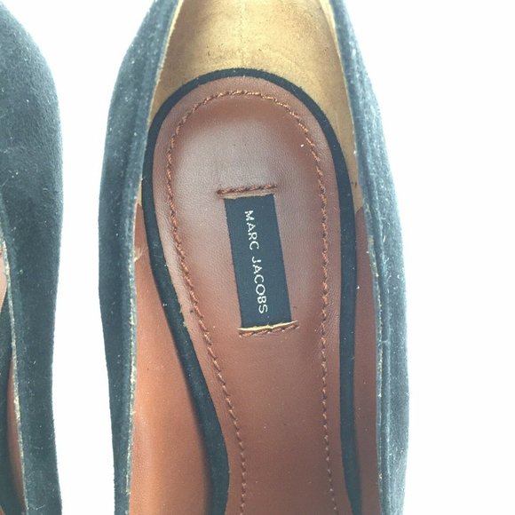 Marc Jacob Suede Block Women Black Heels Size 7 - Picture 6 of 8
